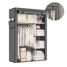Guarda Roupa Dobrável 6 Compartimentos em Tecido Resistente Organizador Portátil 170x130x45cm