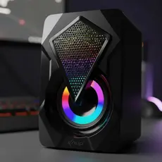 Caixa de Som Gamer Knup RGB Estéreo 2.0 6W RMS para PC e Notebook LED USB