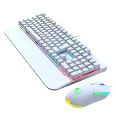 Kit Teclado Mecânico Gamer Switch Blue RGB + Mouse 3200DPI Anti-Ghosting PC - ESCOLHA POR MODELO