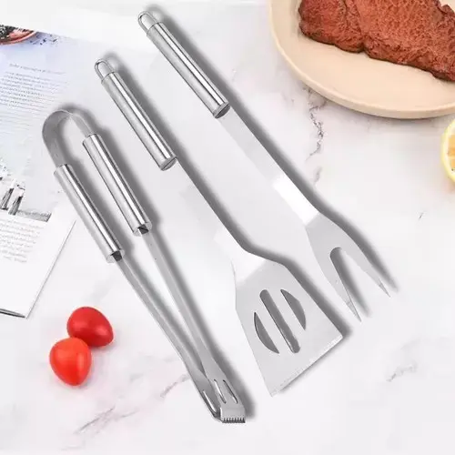 Kit De Churrasqueiro Gourmet 3pcs Espatula,pegador,garfo