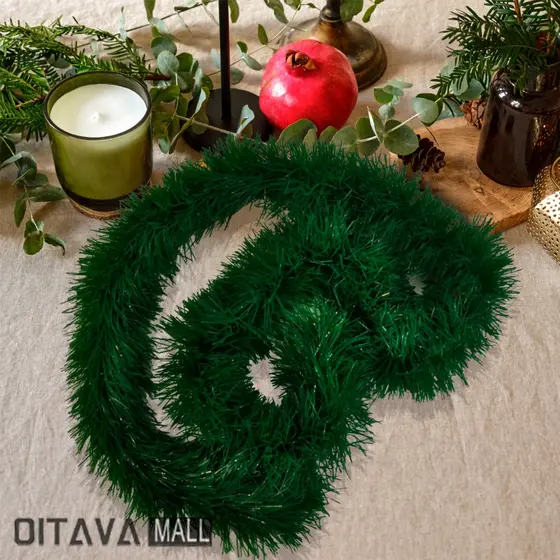 Festão de Natal 2m Verde Decorativo 130mm Grosso para Árvores Portas e Corrimãos