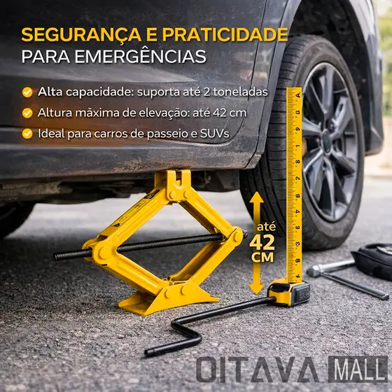 Macaco Hidráulico Sanfona Para Carro Suv 38cm Universal