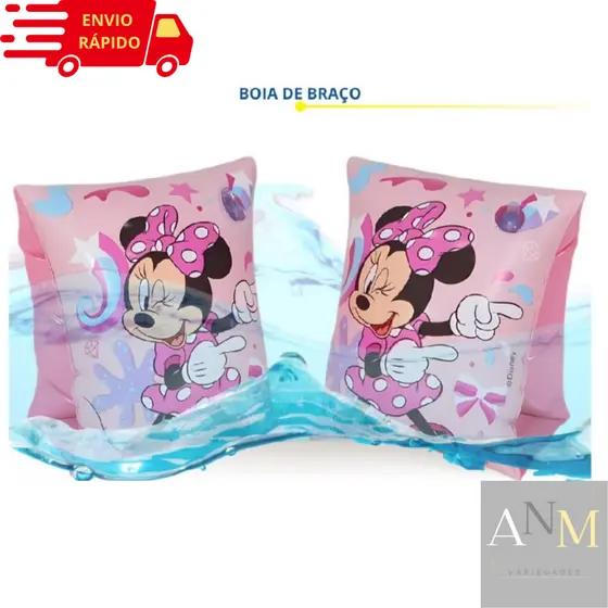 BOIA DE BRAÇO INFANTIL MINNIE ATE 20kg BOIA PISCINA DISNEY