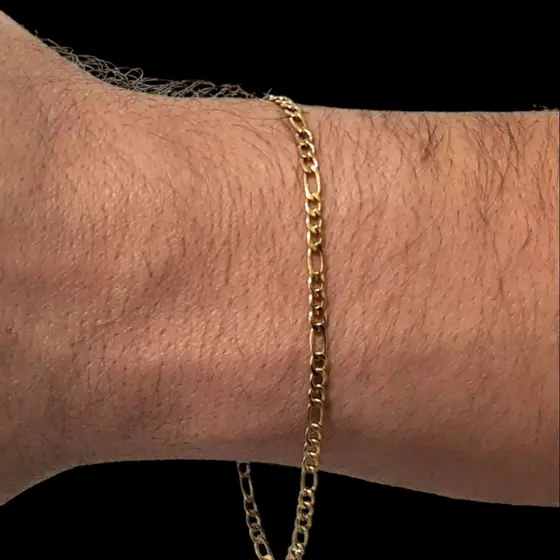 Pulseira Masculina 3x1 Aço Inoxidável 2mm Corrente Original Moda