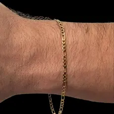 Pulseira Masculina 3x1 Aço Inoxidável 2mm Corrente Original Moda