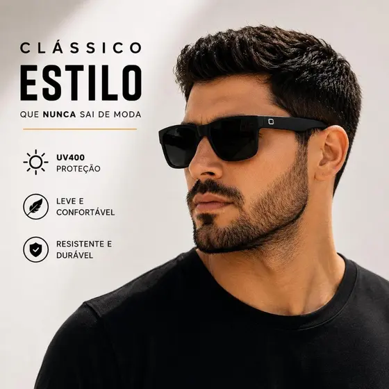 Óculos de Sol Estilo Justin Quadradinho Acetato UNISSEX Diversas Cores