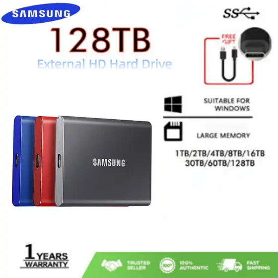 Samsung HD Externos SSD  8TB/16TB/30TB  USB3.0 Externo Hard Drive 4TB  Portable Solid State Drive 1TB/2TB HDD