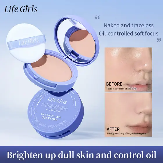Life Girls Compact Powder Oil Control Long Lasting Makeup Loose Powder