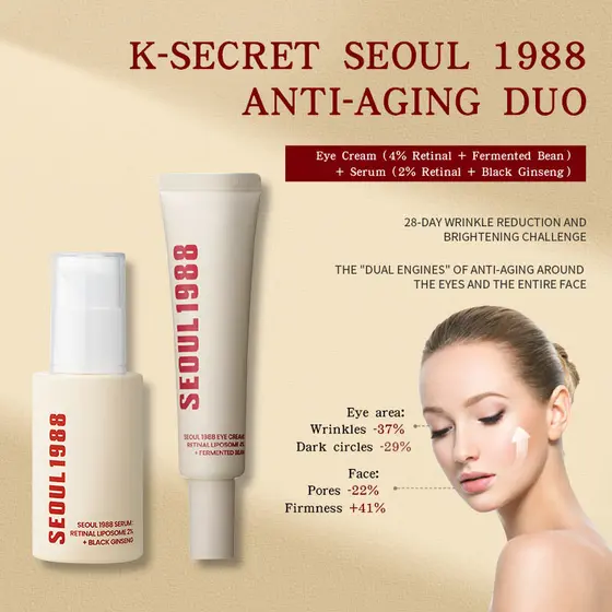 Seul 1988 Retinol creme para os olhos Anti-rugas remover linhas finas alta hidratação calmante niacinamida clareamento c
