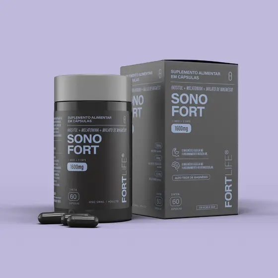 SonoFort (Inositol, Melatonina, Malato de Magnésio) 1600mg 60 Cápsulas FORTLIFE