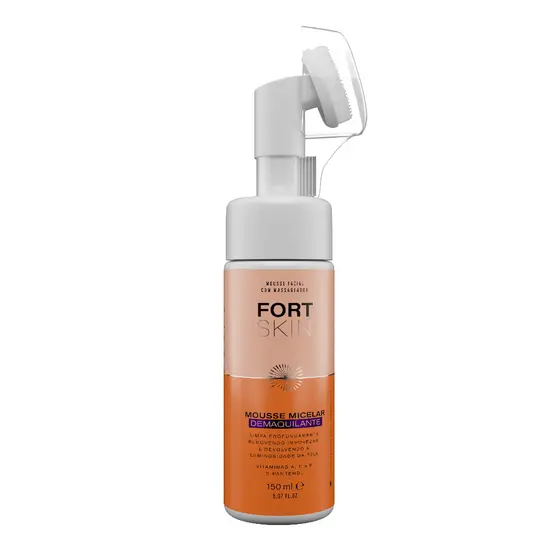 Sabonete Facial Mousse Espuma de Limpeza Micelar Demaquilante FortSkin 150ml FORTLIFE
