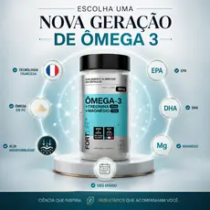 Treonato de Magnésio + Ômega-3 (5X Mais Biodisponível) EPA + DHA 1000mg 60 Cápsulas FORTLIFE