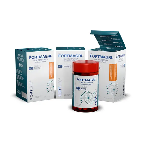 Kit 3 Cx FortMagri Berberina 1500mg 60 Cápsulas FORTLIFE