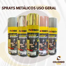 Tinta Spray Metálico Dourado E Cores Farben 350ml Alta Cobertura Decorativo Madeira MDF Metal Gesso Artesanato NATAL