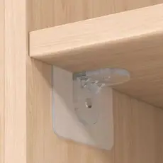 Kit 48 peças Suporte Reforçado Adesivo Prateleira Transparente Mão Francesa Cantoneira