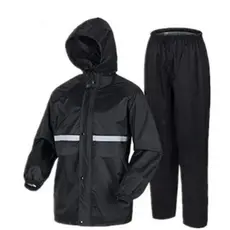 Capa de Chuva Conjunto Completo Para Motoqueiro Adulta Masculina Feminina Com Faixa de sinalizao E Capuz