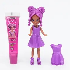 KIT BONECA MINI FRIENDS CHEIRINHO + ROUPINHA E GLOSS ROXO - POLIBRINQ