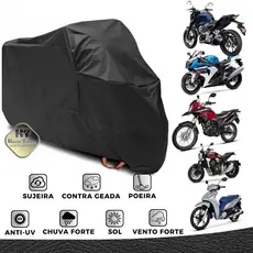 Capa Para Cobrir Moto Couro Impermeável Protege Sol Chuva Granizo Riscos Tamanho Grandes