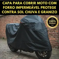 Capa Para Cobrir Moto Corvin Impermeável Protege Conta Chuva Granizo Sol Riscos Tamanho Com Baú