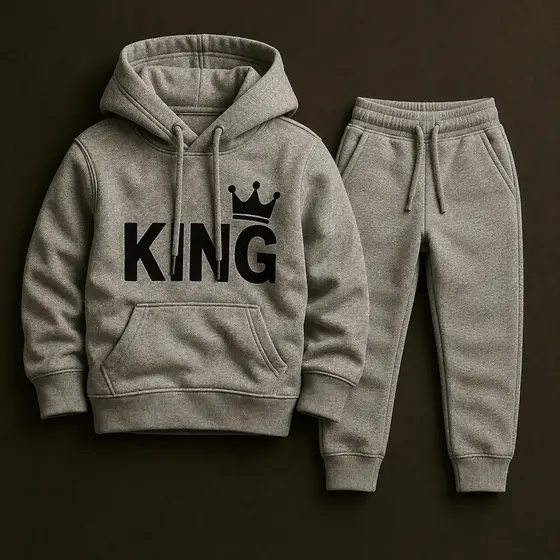 Conjunto Infantil Moletom unissex King Calça e Moletom Cores iguais