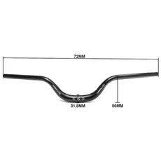 Guidão Absolute Alumínio 31.8 720mm x 80mm Alto Curvo Elevado Compatível Bike Aro 29