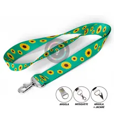 Cordão de Identificação Autismo Girassol Autista Jacaré Mosquete Argola Porta crachá