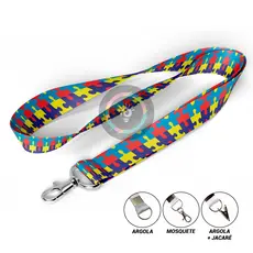 Cordão de Identificação Autista Quebra-Cabeça Autismo Colorido