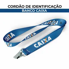 Cordão CAIXA Econômica Federal para Crachá e Identificação Porta Crachá Azul