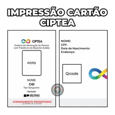 Cartão CIPTEA Impresso no PVC Cordão Doenças Ocultas Girassol Porta Crachá Azul e Amarelo