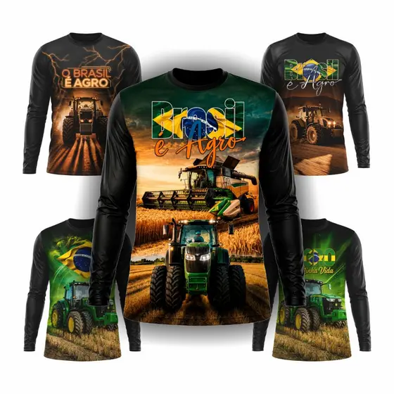 Camiseta Agro Manga Longa Unissex Brasil