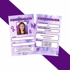 Kit Crachá PVC Fibromialgia com Cordão Crachá Personalizado