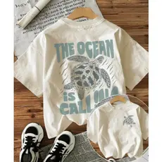 Camiseta Feminina Estampa Oceano Tartaruga Marinha - Blusa de Malha 100% Algodão - Envio Imediato -  the Shirt