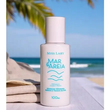 Hidratante Coporal Com Vitamina E Oleo de Amendoas e D Panteno Linha Mar e Areia - Miss Lary 100ml