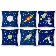 Kit 6 Capas de Almofada Menino Estampadas Infantil 40cm x 40cm Decorativa Menina