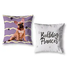 Kit 2 Almofadas Cheias 40cm x 40cm Cachorro Pet Decorativas Estampadas com Enchimento Sala Quarto