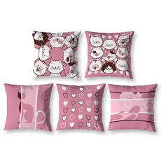 Kit 5 Capas de Almofada 40cm x 40cm Decorativas Estampadas Digital Coloridas Sala Sofá Quarto