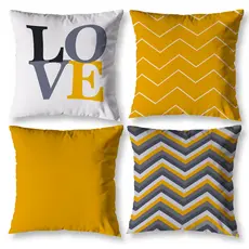 Kit 4 Almofadas Cheias 40cm x 40cm Capas Decorativas Estampadas Com Enchimento Refil Sala Quarto