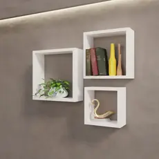 Kit 3 Nichos Mdf 15mm Branco TX Sala Quarta Banheiro Escritório Decoração
