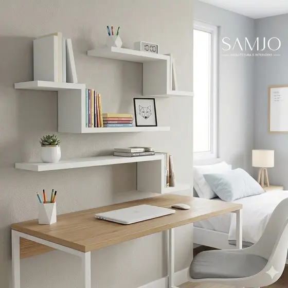 Kit de 3 Prateleiras Z, Zig Zag, Decoração de Parede, Prateleira em MDF Branco, Quarto de Bebe, Sala