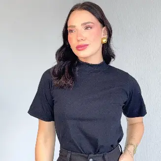 Blusa Gola Alta 100% Algodão Premium Feminina