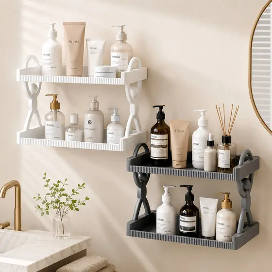 Prateleira Buddy Sem Furo Bonequinho Organizador Decorativo para Banheiro Cozinha