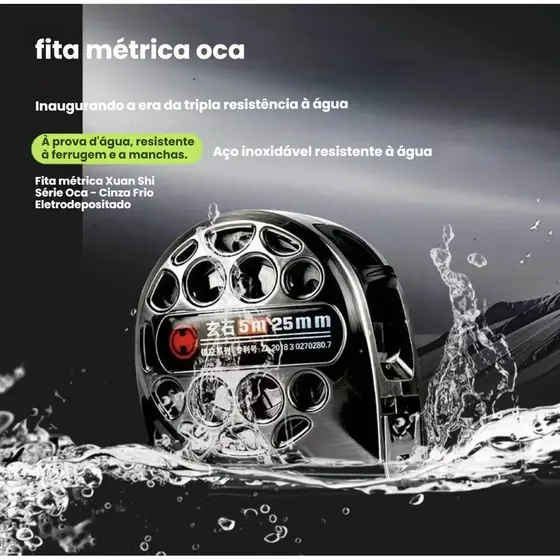 Trena Profissional 5/7,5/10m Aço Retrátil com Trava Alta Precisão Resistente