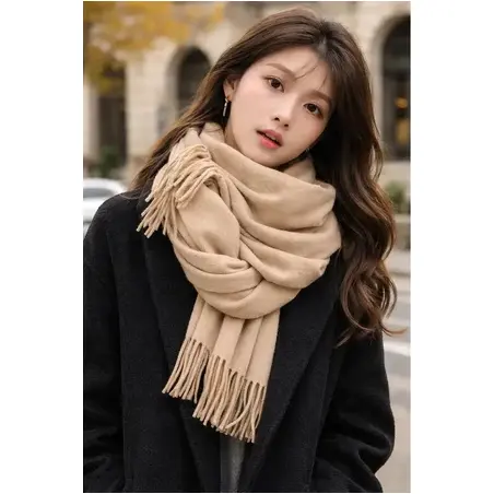 Cachecol Grosso Feminino Pashmina Lenço Moda Xale Echarpe Longo250G