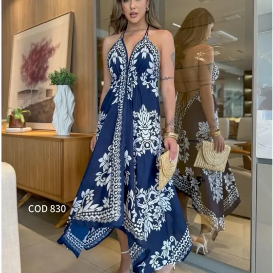 vestido lenço frente unica