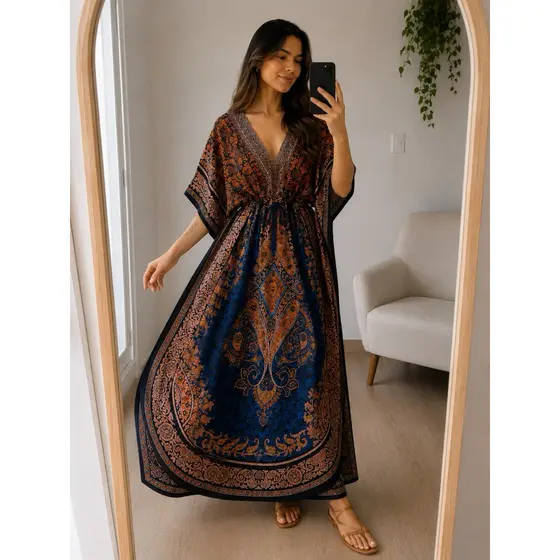 Vestido Kafta Longo Indiano