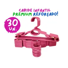 Kit 30 Cabides Infantil Bebê Baby Reforçado Rosa Plástico Cruzeta Roupa Resistente Premium