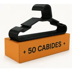 Cabide Adulto Preto Reforçado Resistente Kit 50 Unidades Para Roupas Guarda-Roupa Organização