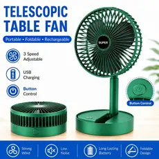 Mini Ventilador De Mesa Portátil Retrátil Dobrável USB Recarregável Sem Fio