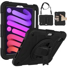Capa Infantil Antichoque para iPad 7/8/9/10/11 com Alça, Suporte 360°,Protetor de Tela e Porta Lápis