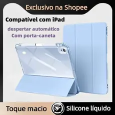 Capa Proteção Compatível com iPad, Design Transparente Resistente a Quedas e Com Dobra Tríplice